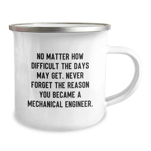 Funny Mechanical Engineer Gifts for Valentine's Camping Mug, Never Forget the Reason You Became a Mechanical Engineer, Gifts from Men to Mechanical Engineers, 12oz Stainless Steel with Enamel Finish - Image 2