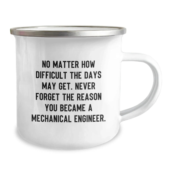 Funny Mechanical Engineer Gifts for Valentine's Camping Mug, Never Forget the Reason You Became a Mechanical Engineer, Gifts from Men to Mechanical Engineers, 12oz Stainless Steel with Enamel Finish - Image 2
