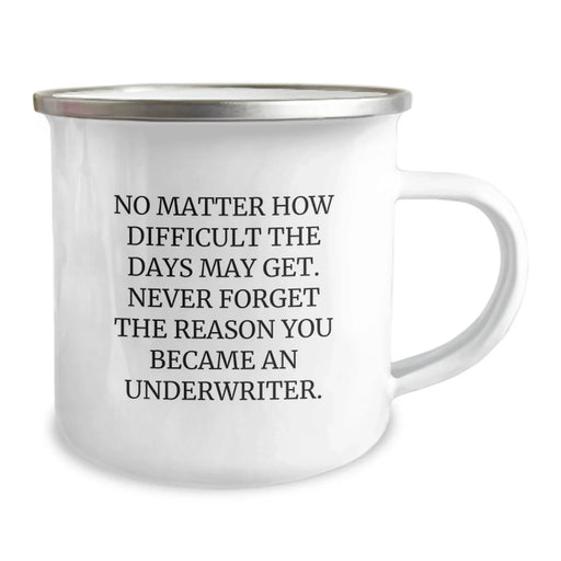Funny Underwriter Gifts from Friends, Birthday Unique Gifts for Underwriter, Inspirational Camping Mug - Never Forget the Reason - Image 2