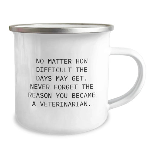 Funny Veterinarian Camping Mug Gifts from Men to Women Friends Family - Inspirational Quote for Birthday - 12 oz Stainless Steel with Enamel Finish - Image 2