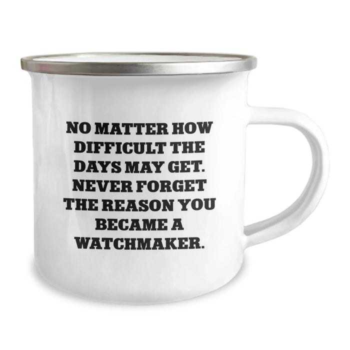 Funny Inspirational Watchmaker Gifts for Him - Valentine's Unique Watchmaker Mug, Perfect Camping Mug for Watchmaker Lovers - Quote: Never Forget Why You Became a Watchmaker - Image 2