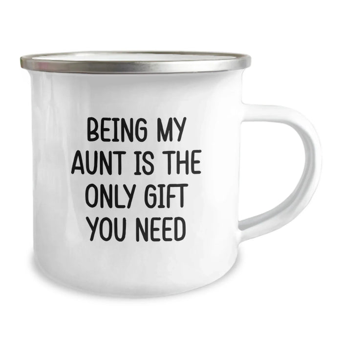 Aunt Gifts for Women, Funny Christmas Unique Gifts from Family, Camping Mug for Aunt with 'Being My Aunt Is The Only Gift You Need' Quote - Image 2