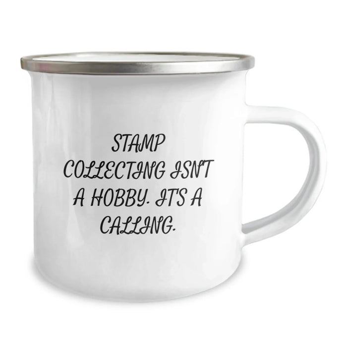 Funny Stamp Collecting Gifts for Men - 'Stamp Collecting Isn't A Hobby. It's A Calling.' Camping Mug for Valentine's Unique Gifts - Image 2