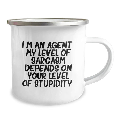 Funny Agent Camping Mug Gifts from Friends for Agent with Sarcasm Level Quote, Perfect Christmas Unique Gifts for Men - Image 2