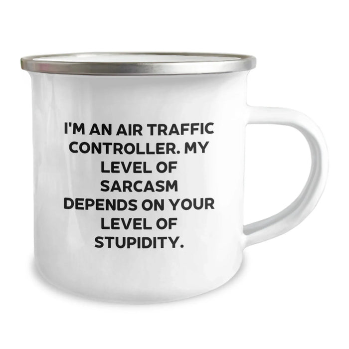 Funny Air Traffic Controller Gifts for Him, Valentine's Unique Gifts from Friends, Men, Coworkers, 12 oz Camping Mug with Inspirational Quote - Image 2