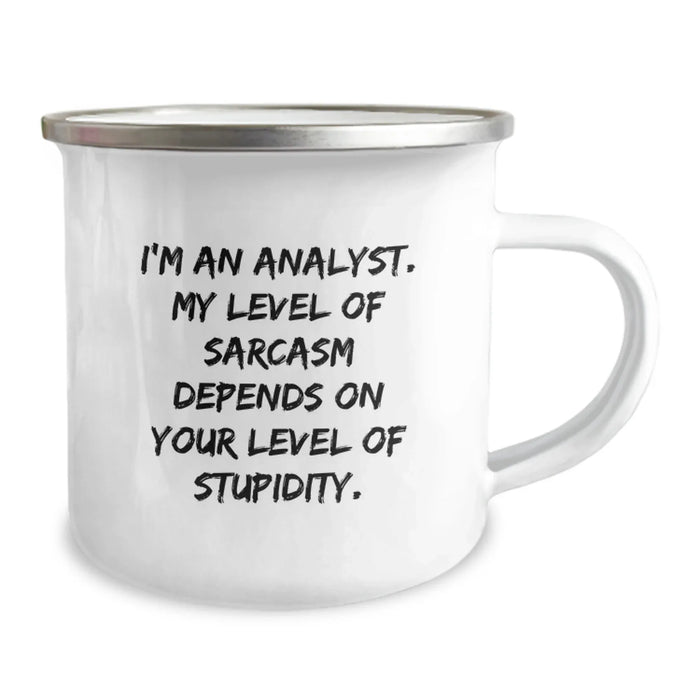 Funny Analyst Gifts for Men Women Friends Family Christmas Unique Mugs - 'I'm An Analyst. My Level Of Sarcasm Depends On Your Level Of Stupidity.' Gifts from Friends, Family, Coworkers - Image 2
