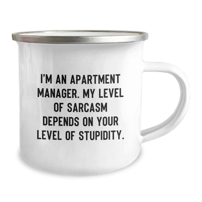 Funny Apartment Manager Gifts from Friends for Men - I'm An Apartment Manager, My Level Of Sarcasm Depends On Your Level Of Stupidity, Father's Day Unique Gifts for Him - Image 2