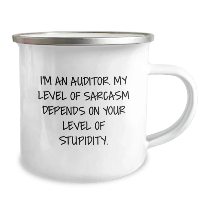 Funny Auditor Gifts from Friends, Christmas Unique Gifts for Auditor, 12 oz Camping Mug with Sarcastic Quote - Image 2