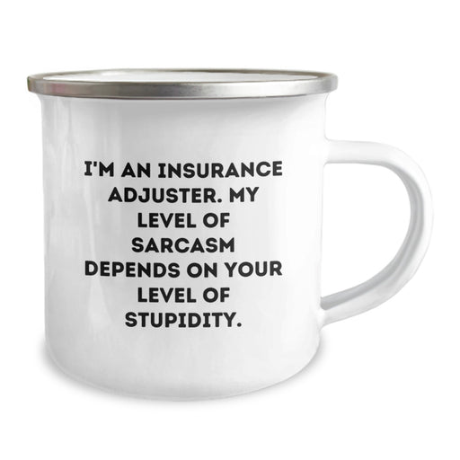 Funny Insurance Adjuster Gifts for Dad - Gifts from Family, Enamel Finish Camping Mug with Sassy Quote, 12 oz Stainless Steel, Perfect Father's Day Unique - Image 2