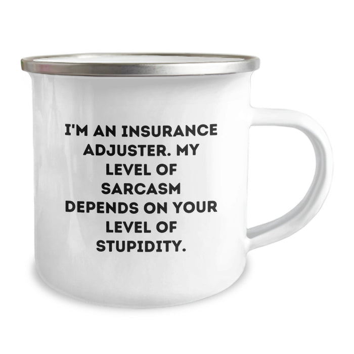 Funny Insurance Adjuster Gifts for Dad - Gifts from Family, Enamel Finish Camping Mug with Sassy Quote, 12 oz Stainless Steel, Perfect Father's Day Unique - Image 2