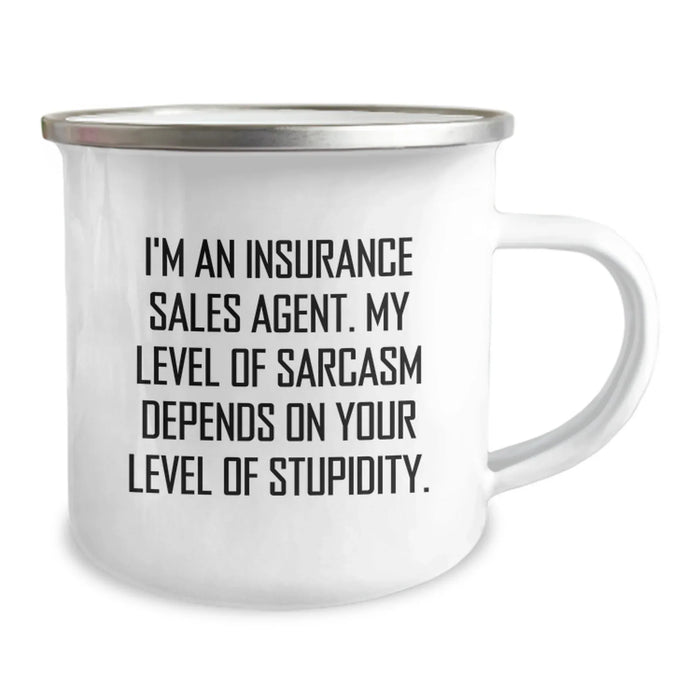 Funny Insurance Sales Agent Gifts for Men, Sarcasm Quote on Camping Mug, Unique Christmas Memorable Present from Friends - Image 2
