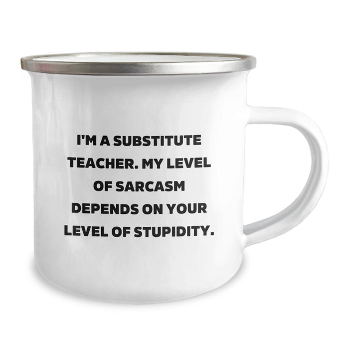 Funny Substitute Teacher Gifts for Her - I'm A Substitute Teacher Gifts from Mom, Camping Mug for Sub Teachers, Mother's Day Unique Gifts for Substitute Teachers, Cute Sarcasm - Image 2