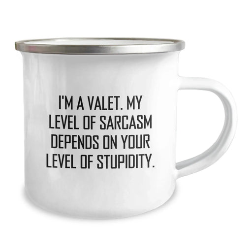 Valet Gifts from Men, Funny Sarcasm Gifts for Him, Camping Mug, Birthday Unique Gift Ideas for Valet - Image 2