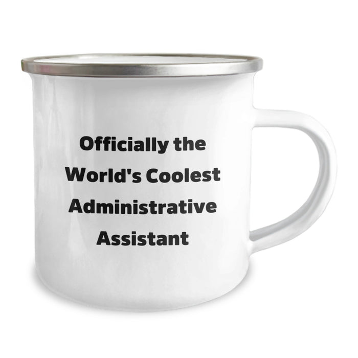 Gifts for Men - Funny Quote Administrative Assistant Gifts, Officially The World's Coolest Administrative Assistant Camping Mug for Dad on Father's Day - Image 2