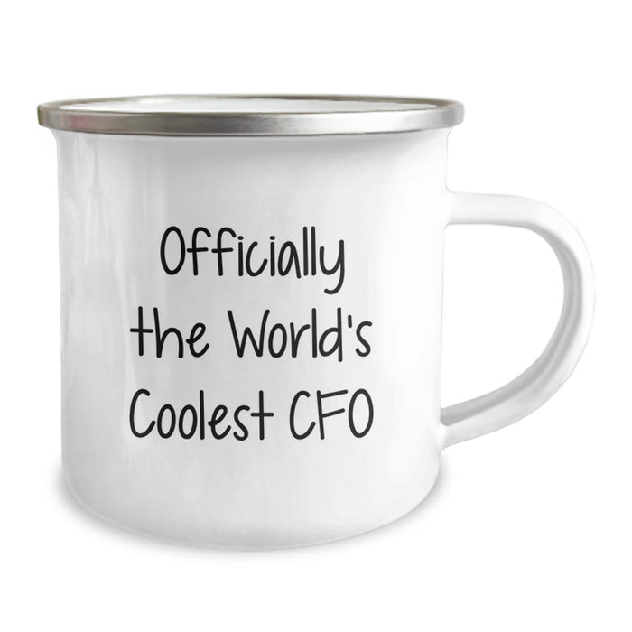 Funny CFO Gifts for Men - Officially The World's Coolest Cfo Camping Mug, Enamel Finish, 12 oz Capacity, Perfect for CFO Friends and Family on Father's Day - Image 2