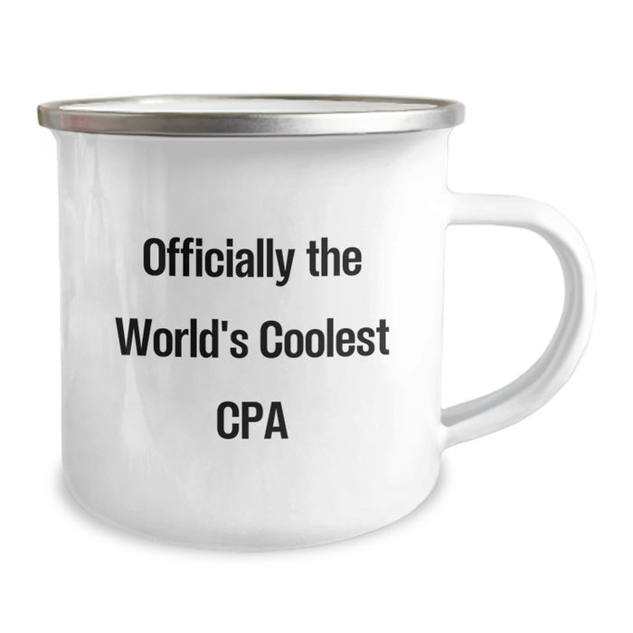 Funny Quotes for CPA Camping Mug, Unique Gifts for Men on Father's Day, Officially World's Coolest Cpa - Image 2
