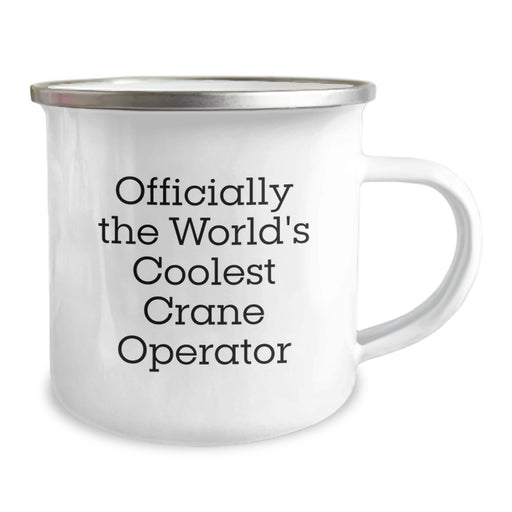 Crane Operator Camping Mug-Gifts from Men for Crane Operator Friends-Funny Quote Officially The World's Coolest Crane Operator - Image 2