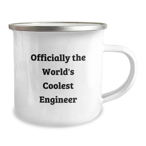 Gifts for Engineers - Officially The World's Coolest Engineer, Funny Engineer Graduation Unique Gifts, Stainless Steel Camping Mug with Enamel Finish - Image 2