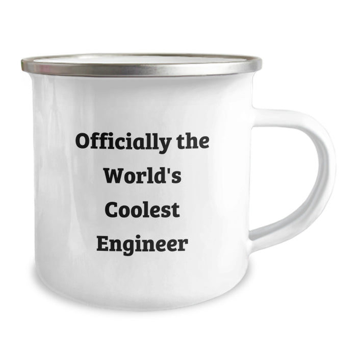 Gifts for Engineers - Officially The World's Coolest Engineer, Funny Engineer Graduation Unique Gifts, Stainless Steel Camping Mug with Enamel Finish - Image 2