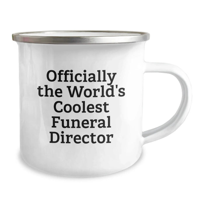 Funny Gifts from Men - Officially The World's Coolest Funeral Director Unique Birthday Unique Gifts for Funeral Director Friends Camping Mug - Image 2