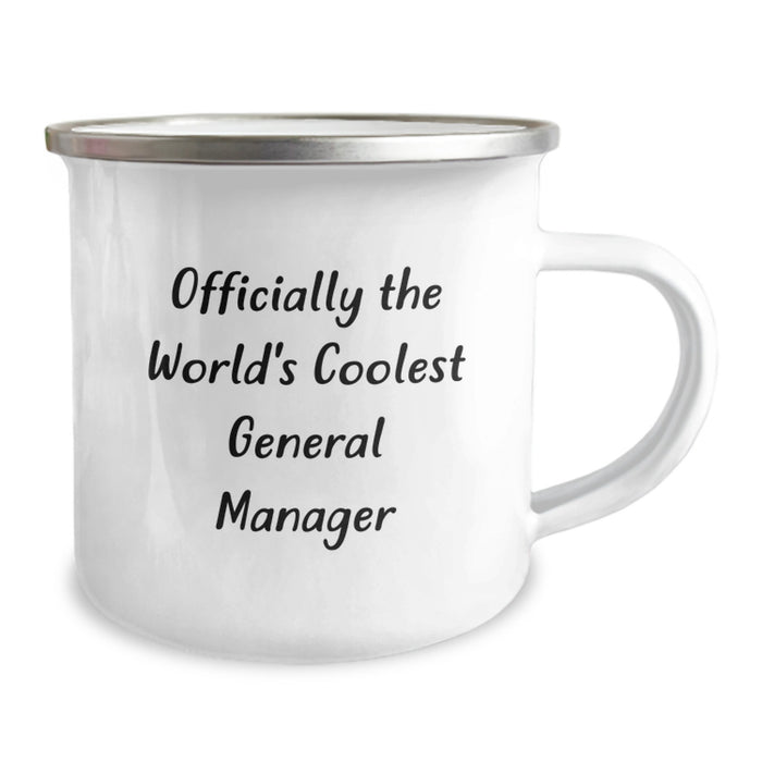 General Manager Gifts from Men, Funny 'Officially The World's Coolest', Unique Father's Day Unique Gifts Camping Mug for General Manager - Image 2
