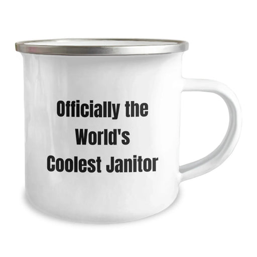 Funny Janitor Gifts from Men for World's Coolest Janitor Christmas Unique Mugs, Camping Mug for Friends, Family, Coworkers - Officially The World's Coolest Janitor - Image 2
