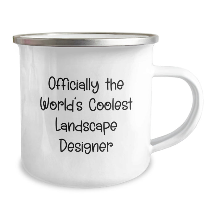 Funny Landscape Designer Gifts from Friends and Family - Officially The World's Coolest Landscape Designer Camping Mug for Father's Day - Image 2