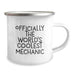 Funny Mechanic Gifts from Friends for Father's Day Unique Mechanic Camping Mugs Officially The World's Coolest Mechanic - 12 oz Stainless Steel Enamel Finish - Image 2