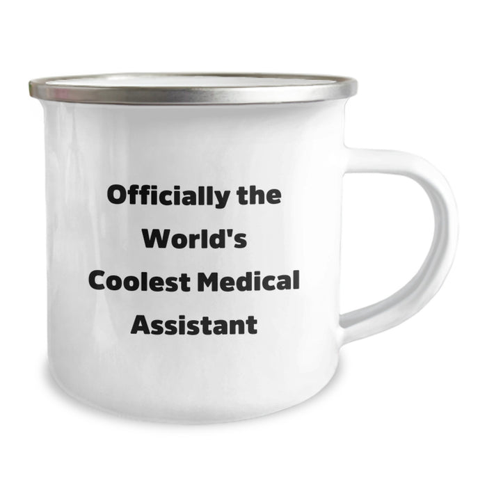 Funny Medical Assistant Gifts for Dad, Officially The World's Coolest Medical Assistant Engraved Camping Mug for Father's Day - Image 2