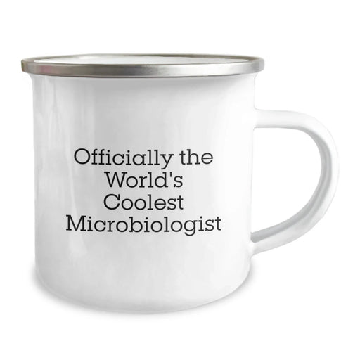 Funny Microbiologist Birthday Unique Gifts from Friends for Men - Officially World's Coolest Microbiologist Camping Mug - Image 2