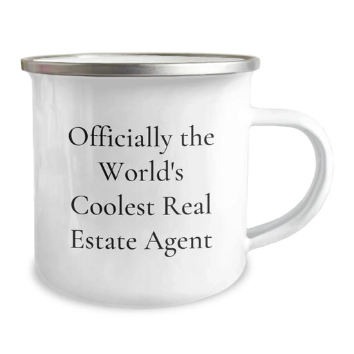 Funny Real Estate Agent Birthday Unique Gifts from Friends for Men - Officially The World's Coolest Real Estate Agent Camping Mug - Image 2