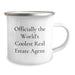 Funny Real Estate Agent Birthday Unique Gifts from Friends for Men - Officially The World's Coolest Real Estate Agent Camping Mug - Image 2