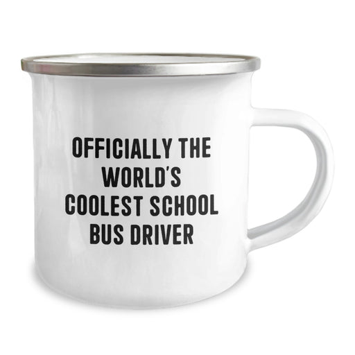 Funny School Bus Driver Gifts from Friends - Gifts for School Bus Driver Husband - Officially The World's Coolest School Bus Driver Camping Mug - Image 2