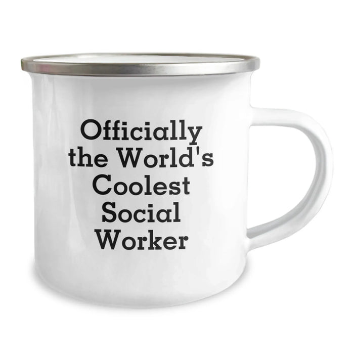Gifts for Social Workers, Officially The World's Coolest Social Worker Camping Mug, Christmas Unique Mugs - Image 2