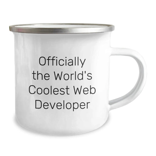 Funny 'Officially The World's Coolest Web Developer' Birthday Unique Gifts for Web Developers - Web Developer Camping Mug from Friends - Image 2