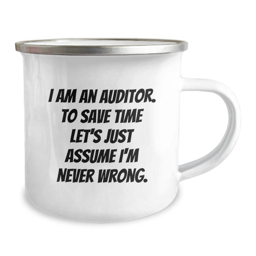 Funny Auditor Gifts for Men, 'I'm Never Wrong' Camping Mug for Dad on Father's Day, Unique Gifts from Family - Image 2