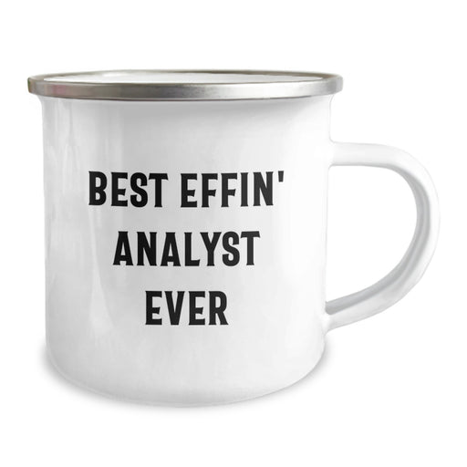 Funny Analyst Gifts for Dad - Best Effin' Analyst Ever Engraved Camping Mug, Stainless Steel with Enamel Finish, Ideal Gift for Father's Day from Men - Image 2