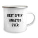Funny Analyst Gifts for Dad - Best Effin' Analyst Ever Engraved Camping Mug, Stainless Steel with Enamel Finish, Ideal Gift for Father's Day from Men - Image 2