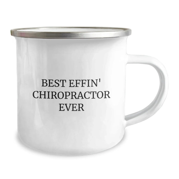 Gifts for Chiropractor Men, Funny Chiropractor Birthday Mugs, Best Effin' Ever Camping Mug - Image 2