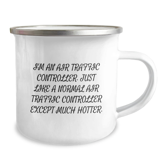 Air Traffic Controller Funny Gifts, Camping Mug for Air Traffic Controller Graduation, Enamel Finish, 12 oz Capacity - Gifts from Friends to Air Traffic Controller Men - Image 2