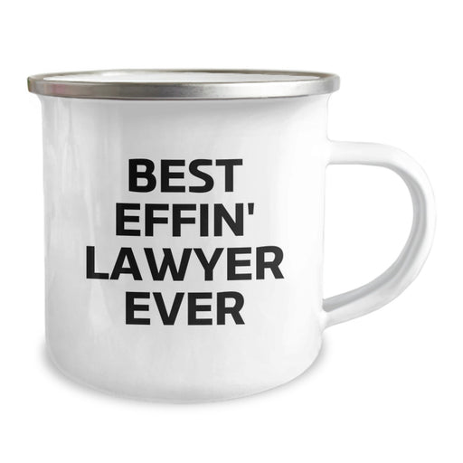 Funny Lawyer Gifts from Friends - Best Effin' Lawyer Ever Camping Mug for Men - Unique Father's Day Unique Gifts for Lawyers - 12 oz Stainless Steel Enamel Finish - Image 2