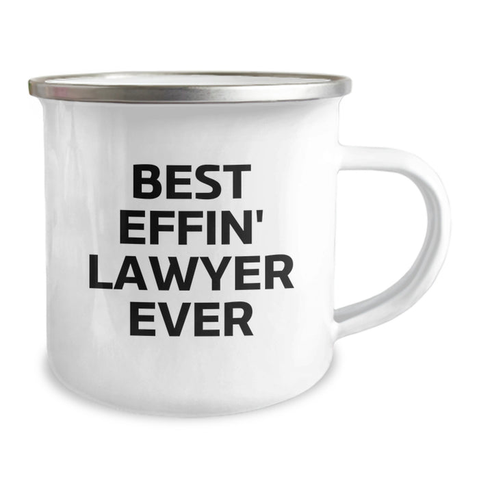 Funny Lawyer Gifts from Friends - Best Effin' Lawyer Ever Camping Mug for Men - Unique Father's Day Unique Gifts for Lawyers - 12 oz Stainless Steel Enamel Finish - Image 2