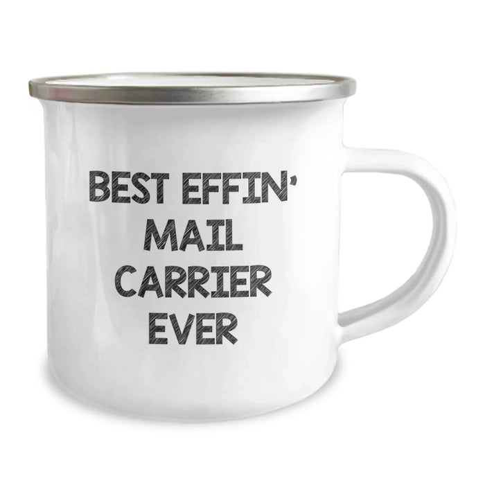 Funny Mail Carrier Gifts for Him - Best Effin' Mail Carrier Ever Camping Mug for Valentine's Unique Men Gifts from Friends - Image 2