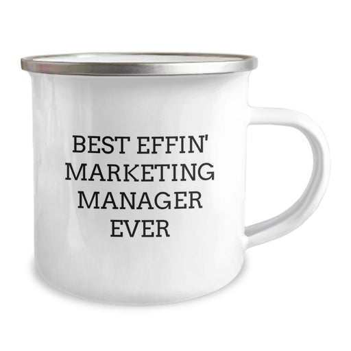 Funny Marketing Manager Gifts from Men for Dad Best Effin' Marketing Manager Ever Camping Mug - Image 2