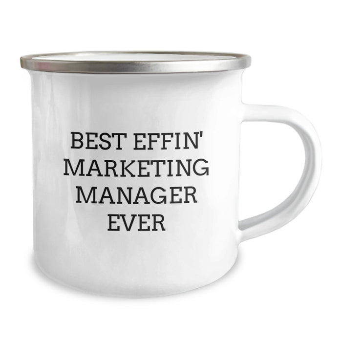 Funny Marketing Manager Gifts from Men for Dad Best Effin' Marketing Manager Ever Camping Mug - Image 2