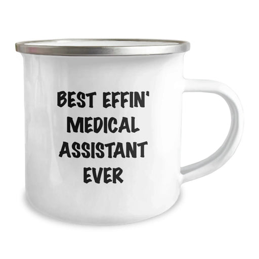 Funny Medical Assistant Gifts for Valentine's, Best Effin' Medical Assistant Ever Camping Mug, Stainless Steel Enamel Finish - Image 2