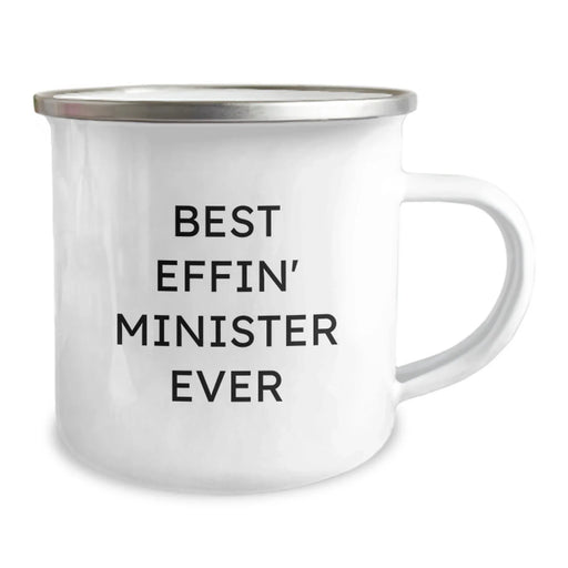 Funny Minister Gifts from Men for Valentines Day Unique Camping Mug Best Effin' Minister Ever Quote - Image 2