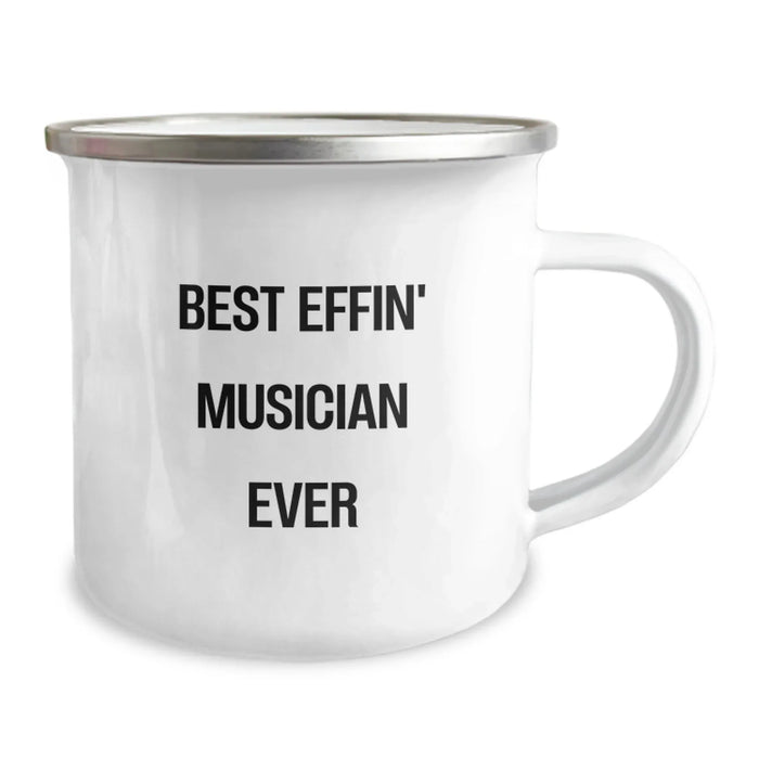 Funny Musician Gifts from Men to Musician Friends - Best Effin' Musician Ever Camping Mug for Christmas - Image 2