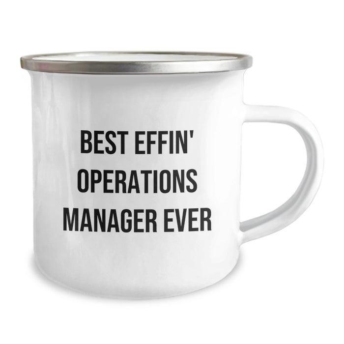 Funny Operations Manager Gifts, Best Effin' Operations Manager Ever Humor, Father's Day Unique Gifts for Operations Manager, Camping Mug - Image 2