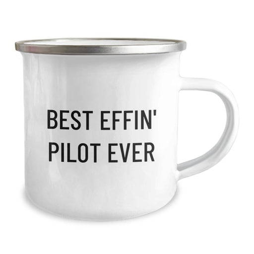 Funny Camping Mugs for Pilot Lovers, Best Effin' Pilot Ever Quote, Unique Gifts from Friends for Pilot Graduation - 12oz Stainless Steel - Image 2